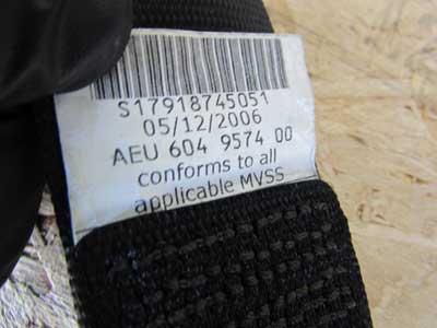 BMW Driver's Seat Belt, Front Left 72119138267 E63 645Ci 650i M6 Coupe Only8